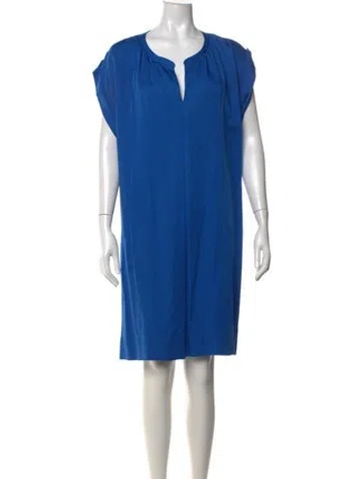 Pre-owned Gerard Darel V-neck Knee-length Dress In Blue