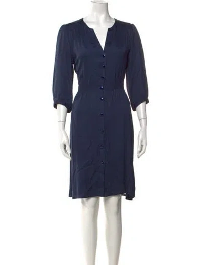 Pre-owned Gerard Darel V-neck Knee-length Dress In Blue