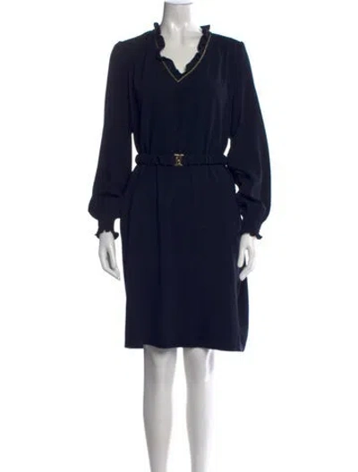 Pre-owned Gerard Darel V-neck Knee-length Dress In Blue