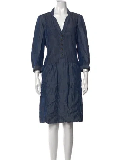 Pre-owned Gerard Darel V-neck Knee-length Dress In Blue