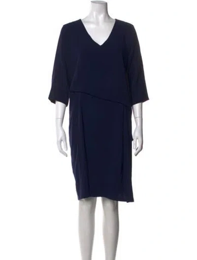 Pre-owned Gerard Darel V-neck Knee-length Dress In Blue
