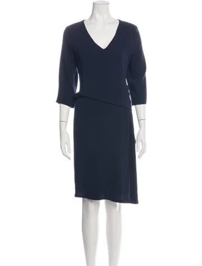 Pre-owned Gerard Darel V-neck Knee-length Dress In Blue