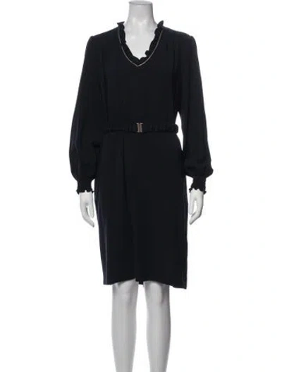 Pre-owned Gerard Darel V-neck Knee-length Dress In Blue