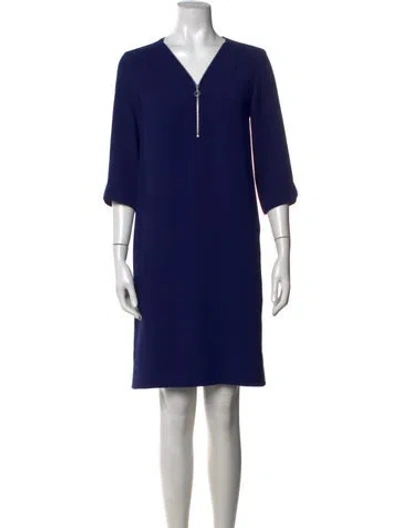 Pre-owned Gerard Darel V-neck Knee-length Dress In Blue