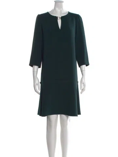 Pre-owned Gerard Darel V-neck Knee-length Dress In Green