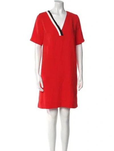 Pre-owned Gerard Darel V-neck Knee-length Dress In Orange