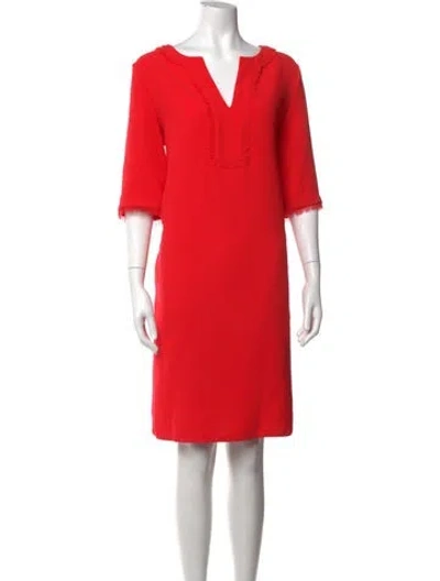 Pre-owned Gerard Darel V-neck Knee-length Dress In Orange
