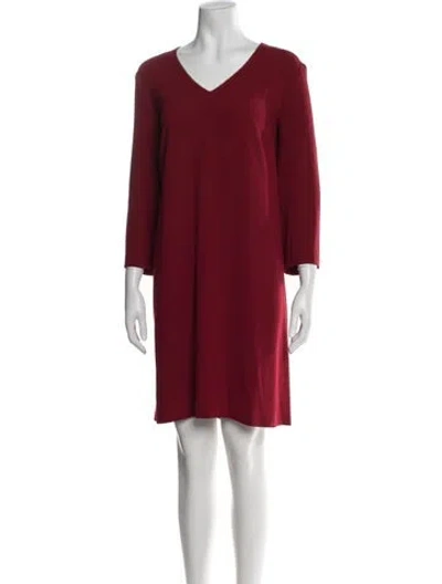 Pre-owned Gerard Darel V-neck Knee-length Dress In Red