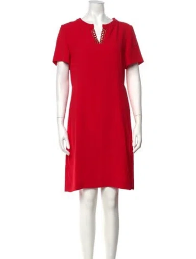 Pre-owned Gerard Darel V-neck Knee-length Dress In Red