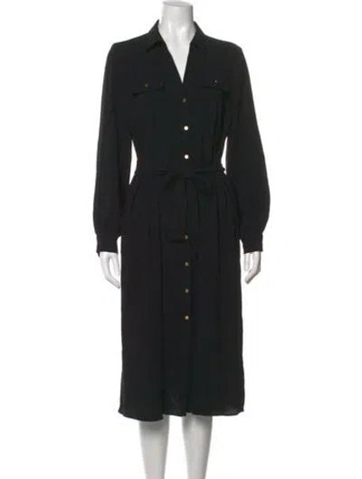 Pre-owned Gerard Darel V-neck Long Dress In Black
