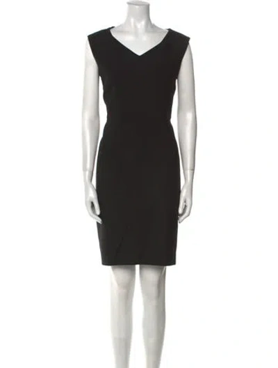 Pre-owned Gerard Darel V-neck Mini Dress In Black