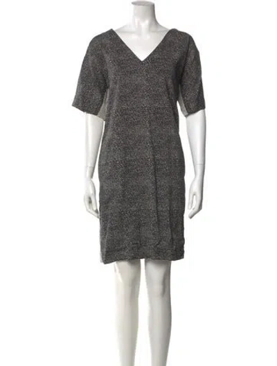 Pre-owned Gerard Darel V-neck Mini Dress In Black