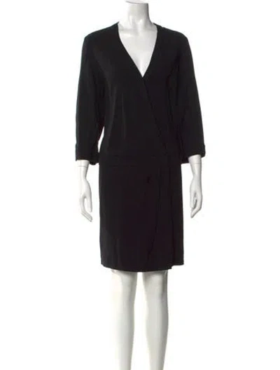 Pre-owned Gerard Darel V-neck Mini Dress In Black