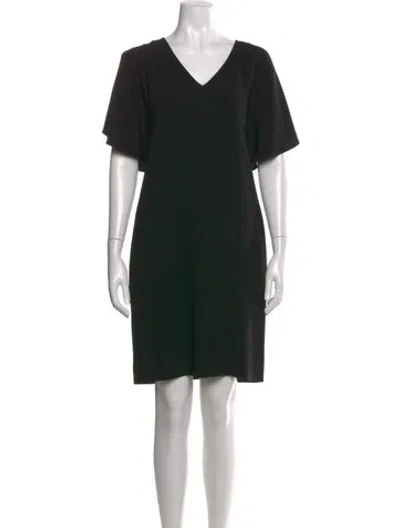 Pre-owned Gerard Darel V-neck Mini Dress In Black