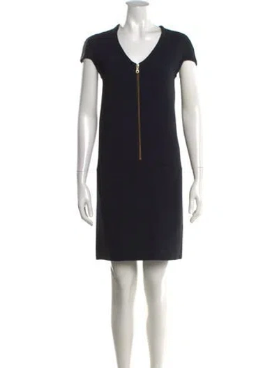 Pre-owned Gerard Darel V-neck Mini Dress In Black