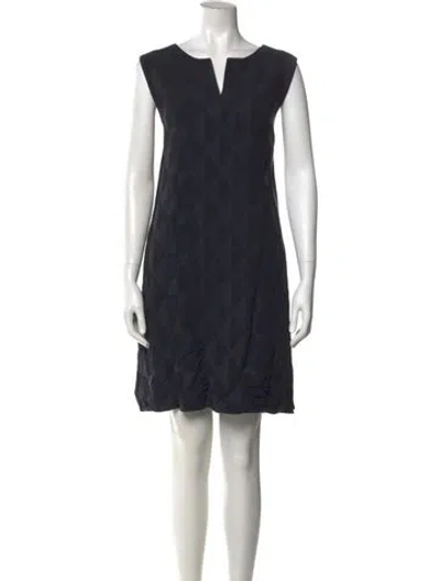Pre-owned Gerard Darel V-neck Mini Dress In Blue