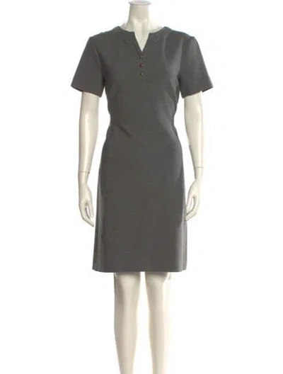 Pre-owned Gerard Darel V-neck Mini Dress In Gray