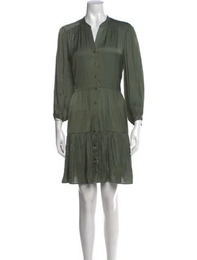 Pre-owned Gerard Darel V-neck Mini Dress In Green