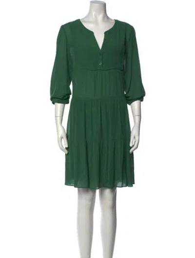 Pre-owned Gerard Darel V-neck Mini Dress In Green