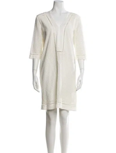 Pre-owned Gerard Darel V-neck Mini Dress In Neutral