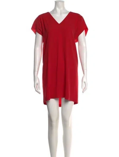 Pre-owned Gerard Darel V-neck Mini Dress In Red