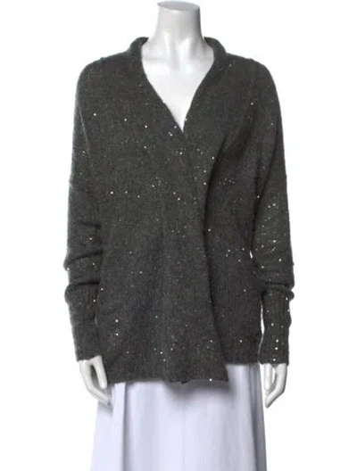 Pre-owned Gerard Darel V-neck Sweater In Gray