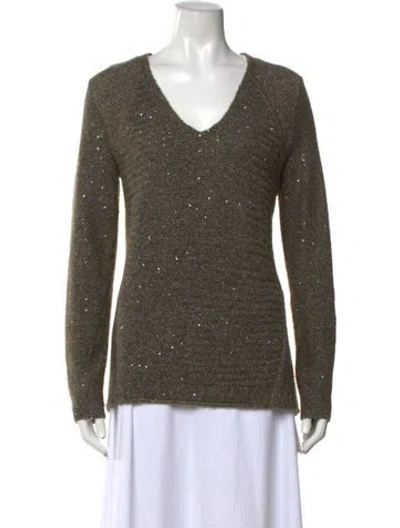 Pre-owned Gerard Darel V-neck Sweater In Green