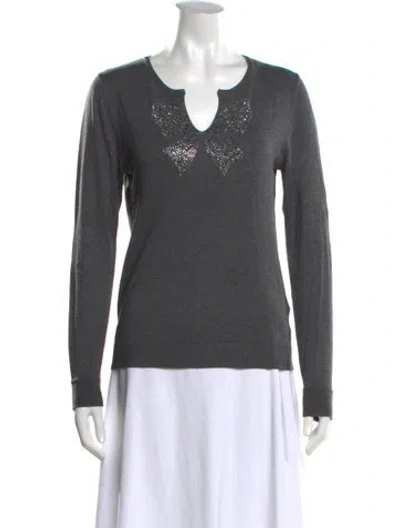 Pre-owned Gerard Darel V-neck Sweater In Neutrals