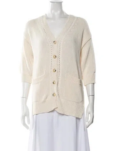 Pre-owned Gerard Darel V-neck Sweater In Neutrals