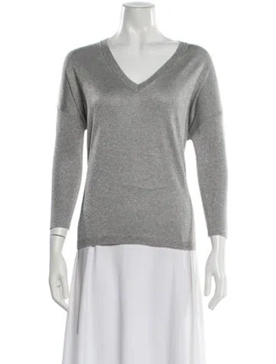 Pre-owned Gerard Darel V-neck Sweater In Silver