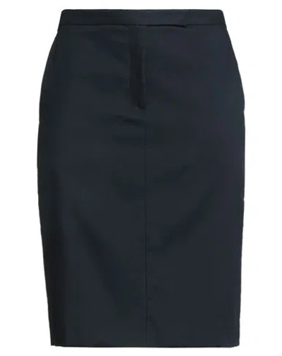 Gerard Darel Woman Midi Skirt Midnight Blue Size 14 Cotton, Elastane