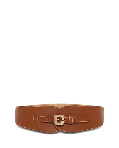 Gerard Darel Women's Olympe Wide Leather Belt In Brown