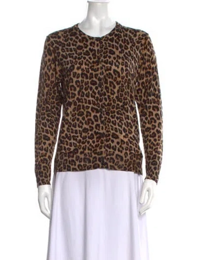 Pre-owned Gerard Darel Wool Animal Print Sweater In Brown