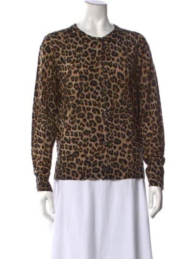 Pre-owned Gerard Darel Wool Animal Print Sweater In Brown