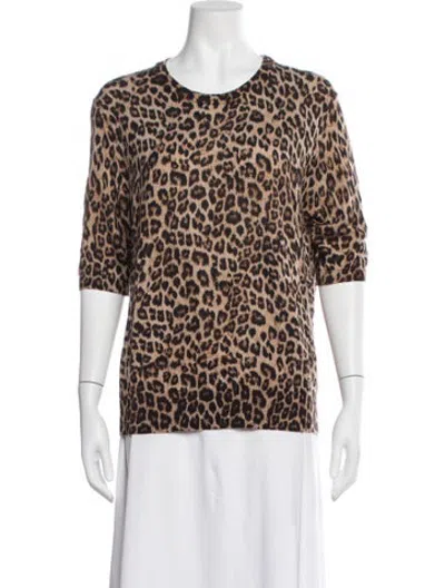 Pre-owned Gerard Darel Wool Animal Print Sweater In Brown