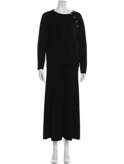 Pre-owned Gerard Darel Wool Crystal Embellishments Skirt Set In Black