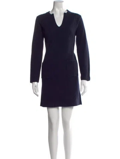 Pre-owned Gerard Darel Wool Mini Dress In Blue