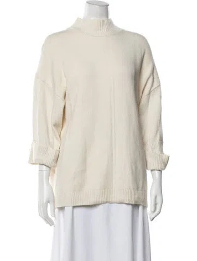 Pre-owned Gerard Darel Wool Mock Neck Sweater In White