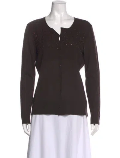 Pre-owned Gerard Darel Wool Open Front Sweater W/ Tags In Brown