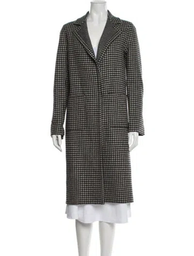 Pre-owned Gerard Darel Wool Plaid Print Peacoat In Gray