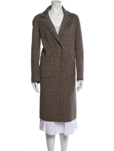 Pre-owned Gerard Darel Wool Plaid Print Peacoat In Neutral