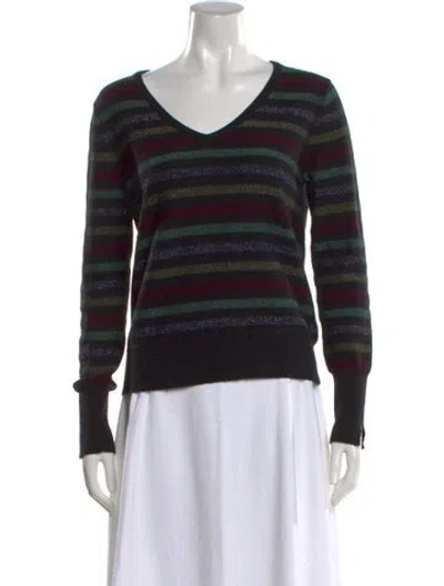 Pre-owned Gerard Darel Wool Striped Sweater In Black
