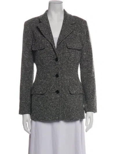 Pre-owned Gerard Darel Wool Tweed Pattern Blazer In Black