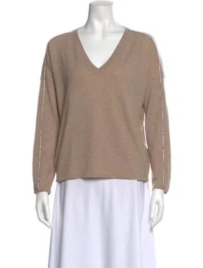 Pre-owned Gerard Darel Wool V-neck Sweater In Neutral