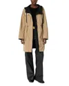 Gerard Darel Xiemena Hooded Reversible Parka In Brown