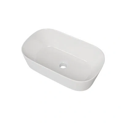 Gerber Cymira 23 In. Oval Vessel Bathroom Sink, Above-counter Glazed White Fireclay Ceramic Vanity Sink, Mo