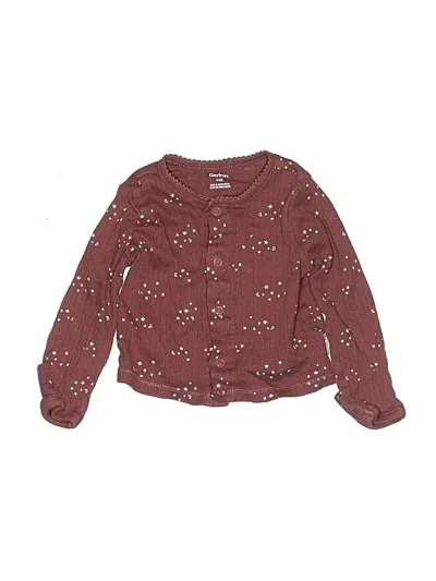 Pre-owned Gerber Babies' Long Sleeve Blouse In Burgundy