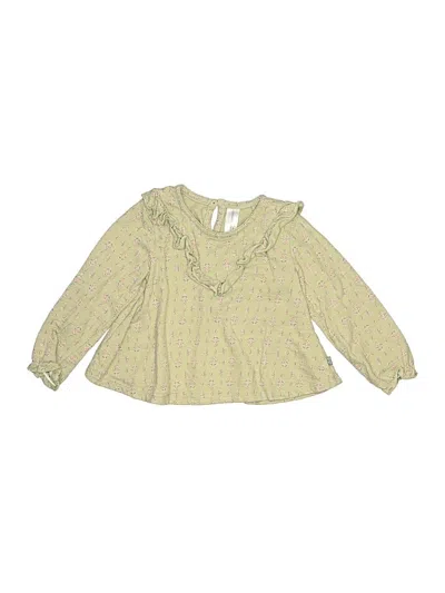 Pre-owned Gerber Kids' Long Sleeve Blouse In Green