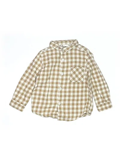 Pre-owned Gerber Kids' Long Sleeve Button Down Shirt In Brown
