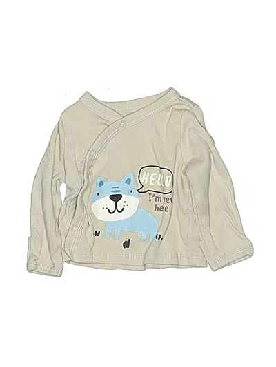 Pre-owned Gerber Babies' Long Sleeve Henley In Ivory